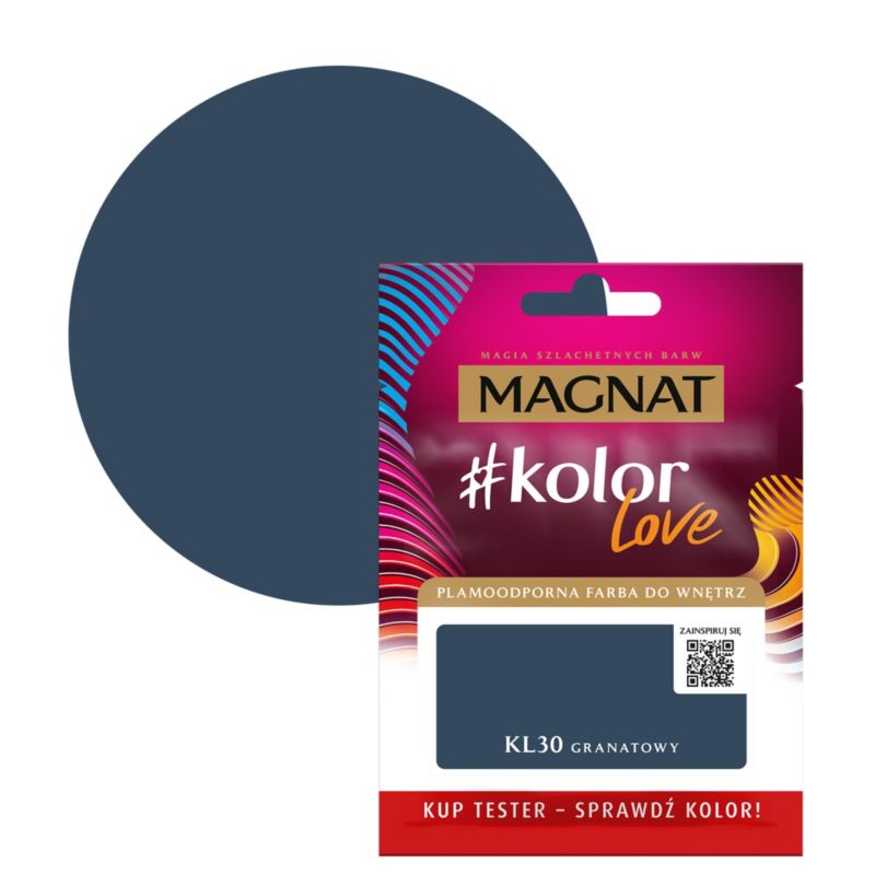 Tester farby plamoodpornej Magnat #kolorLove KL30 granatowy 0,025 l