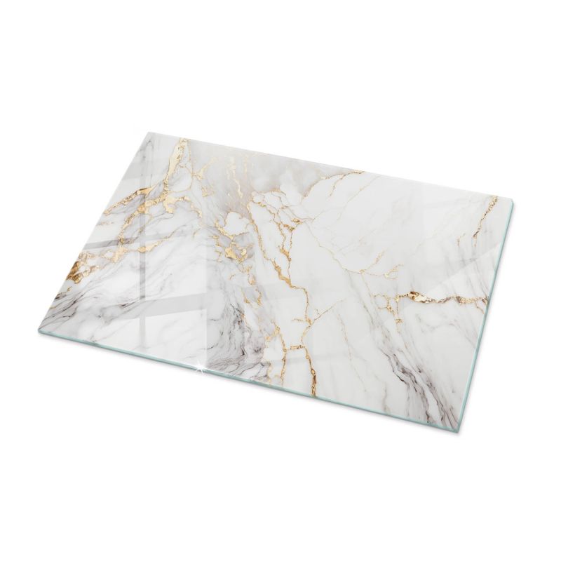 Blat szklany Tulup 100x70 cm Elegancki marmur z żyłkami 1 szt.