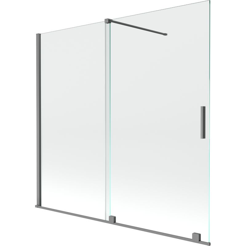 Parawan nawannowy rozsuwany Mexen Velar gun metal 170x150 cm 1 szt.