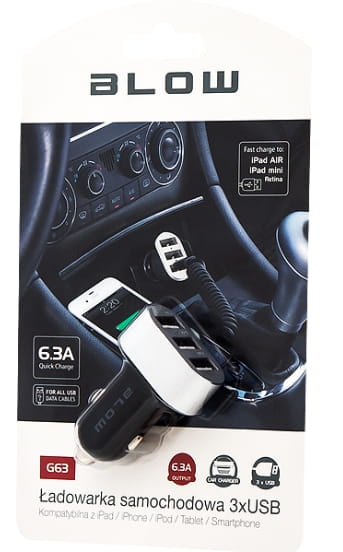 BLOW Ładowarka sam 3xUSB 6,3A 78-033 2x2,4A+1,5A - Henryx24