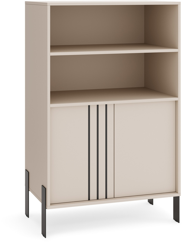 Regał 127 cm z szafką na książki do salonu NUVIO kaszmir