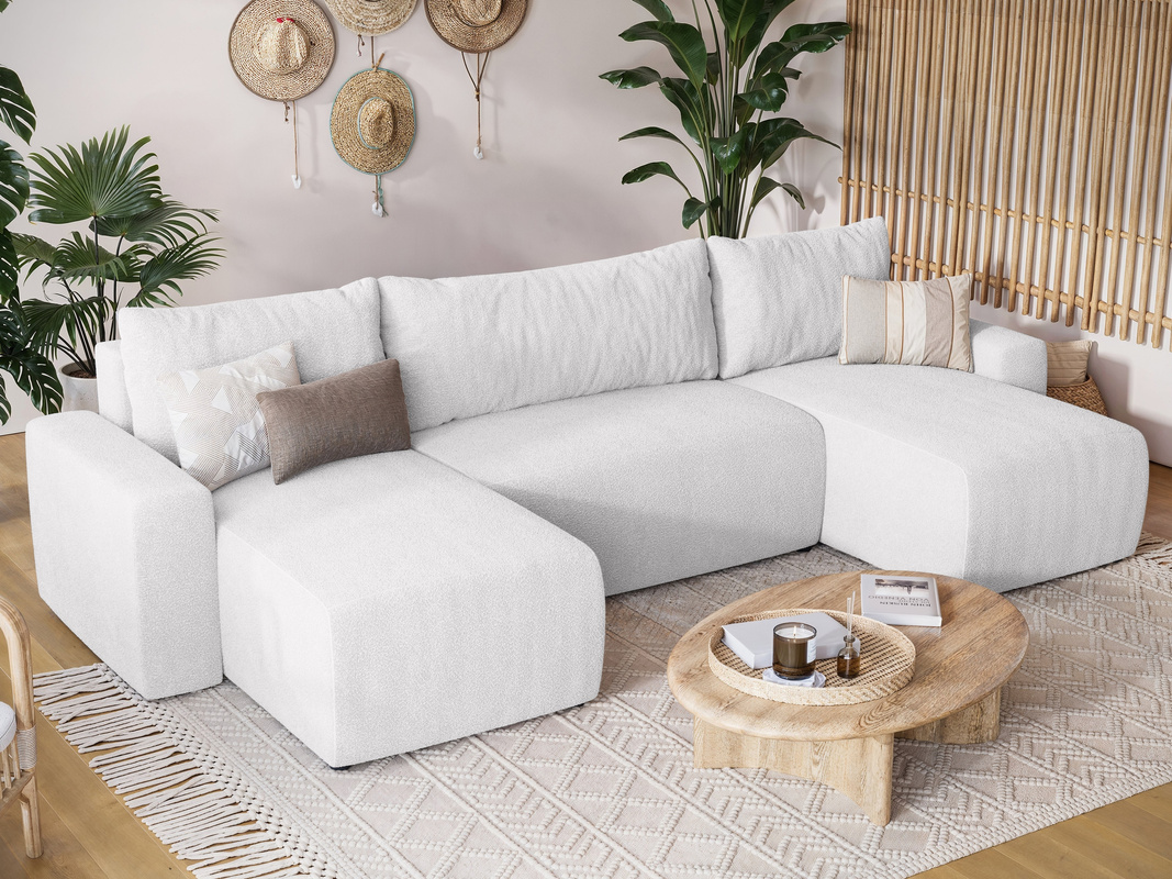 Rozkładany narożnik do salonu z funkcją spania PLUSH U