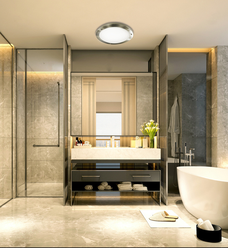 Brązowy plafon sufitowy do łazienki IP44 AQUILA szklany E27