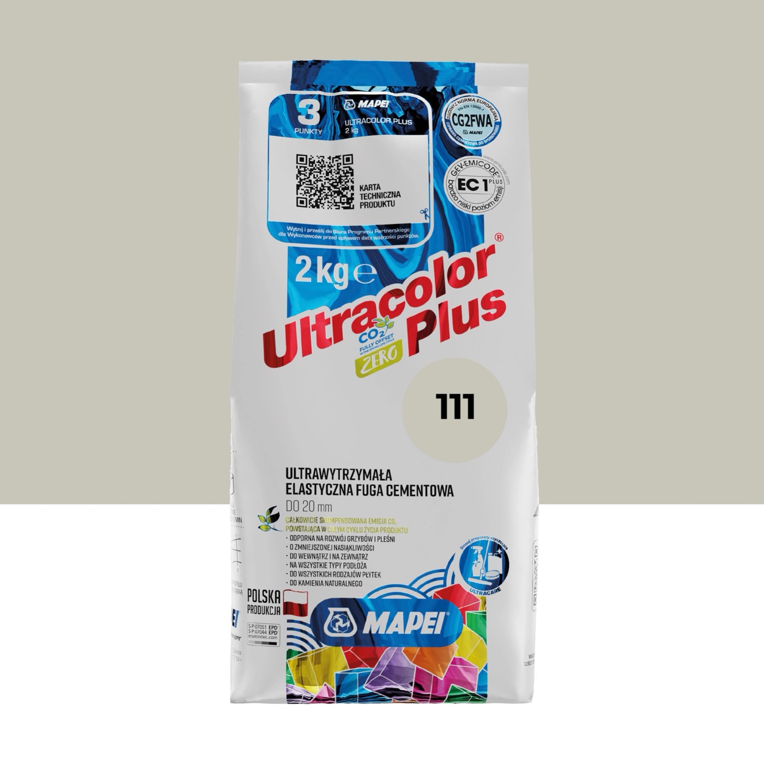 Mapei Fuga elastyczna UltraColor Plus 111 srebrna 2kg