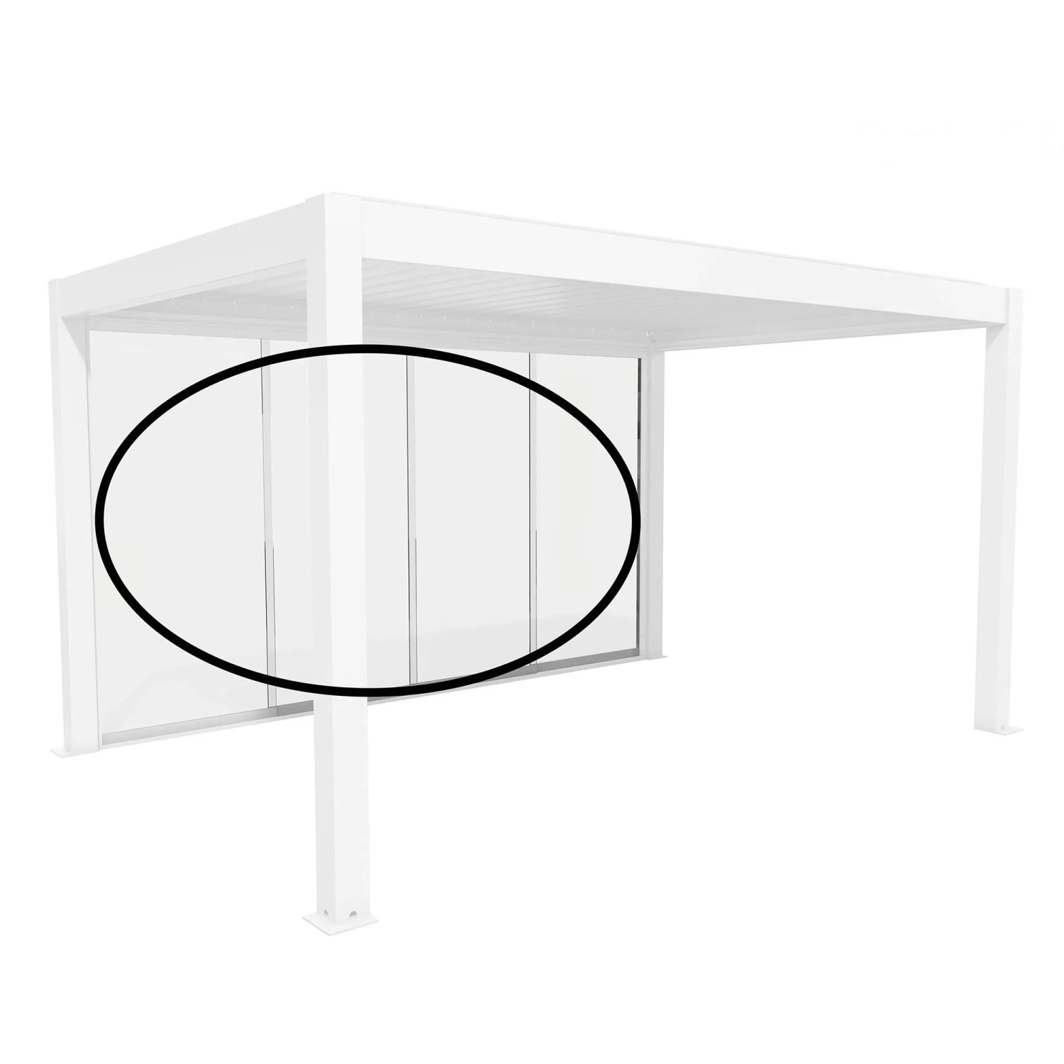 Biohort Ściana przesuwna szklana Biohort, szkło przezroczyste, 3 m, biała