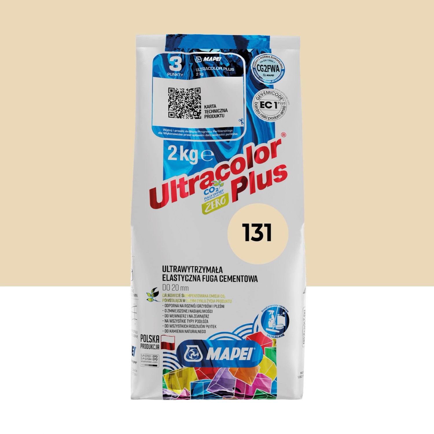 Mapei Fuga elastyczna UltraColor Plus 131 wanilia 2 kg