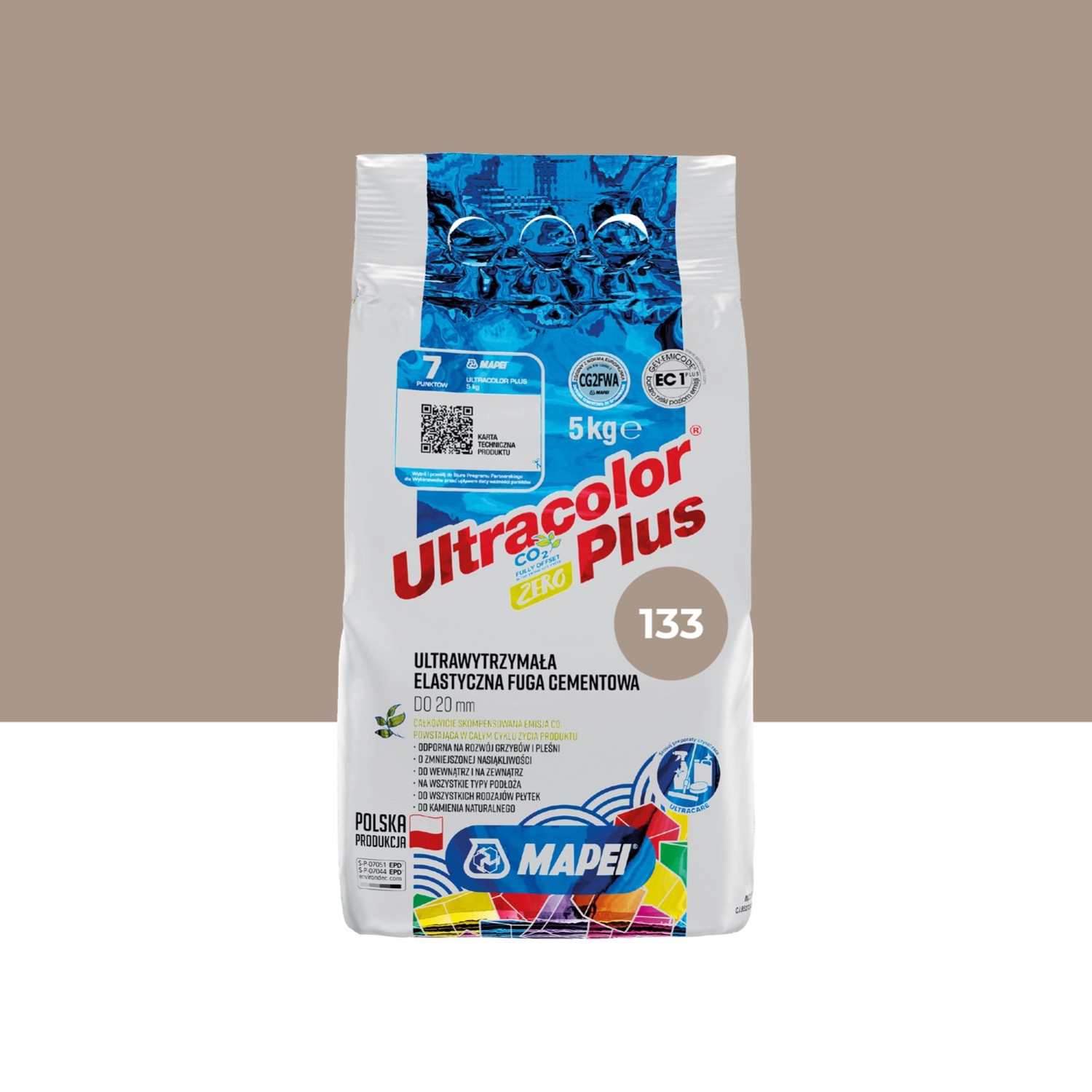 Mapei Fuga elastyczna UltraColor Plus 133 piasek 5 kg