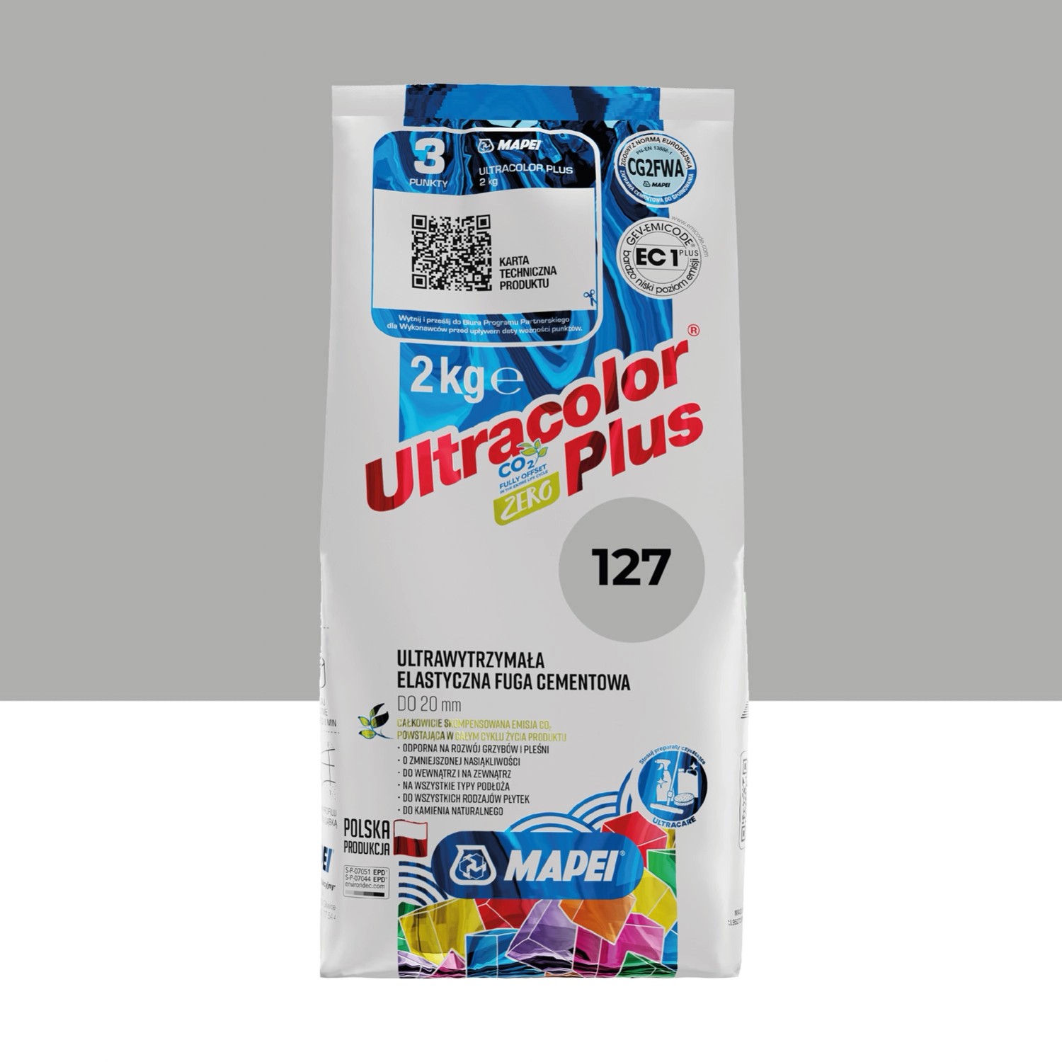 Mapei Fuga elastyczna Ultra Color 127 arktyczny szary 2 kg