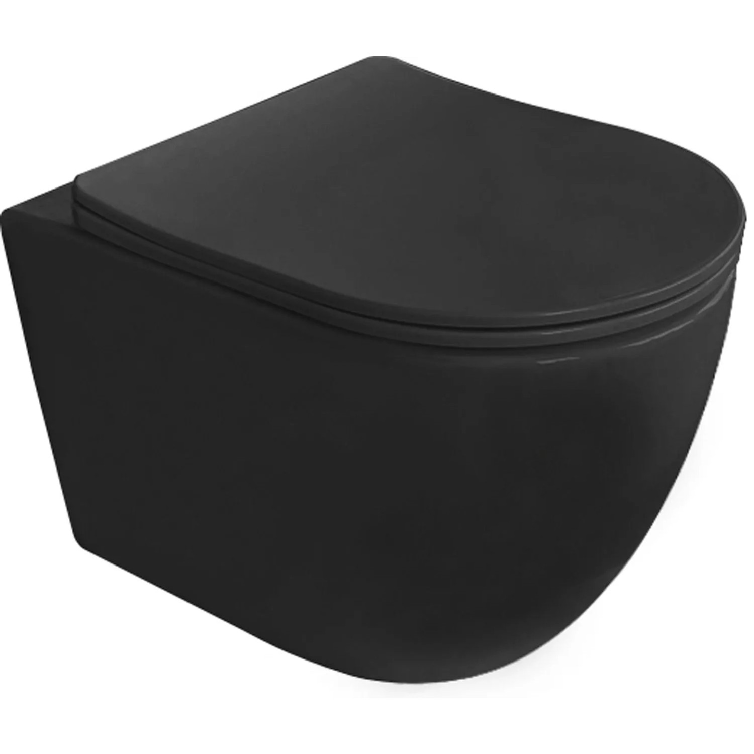 Miska WC Lucano wirowa czarny z deską wolnoopadającą 33x37x49