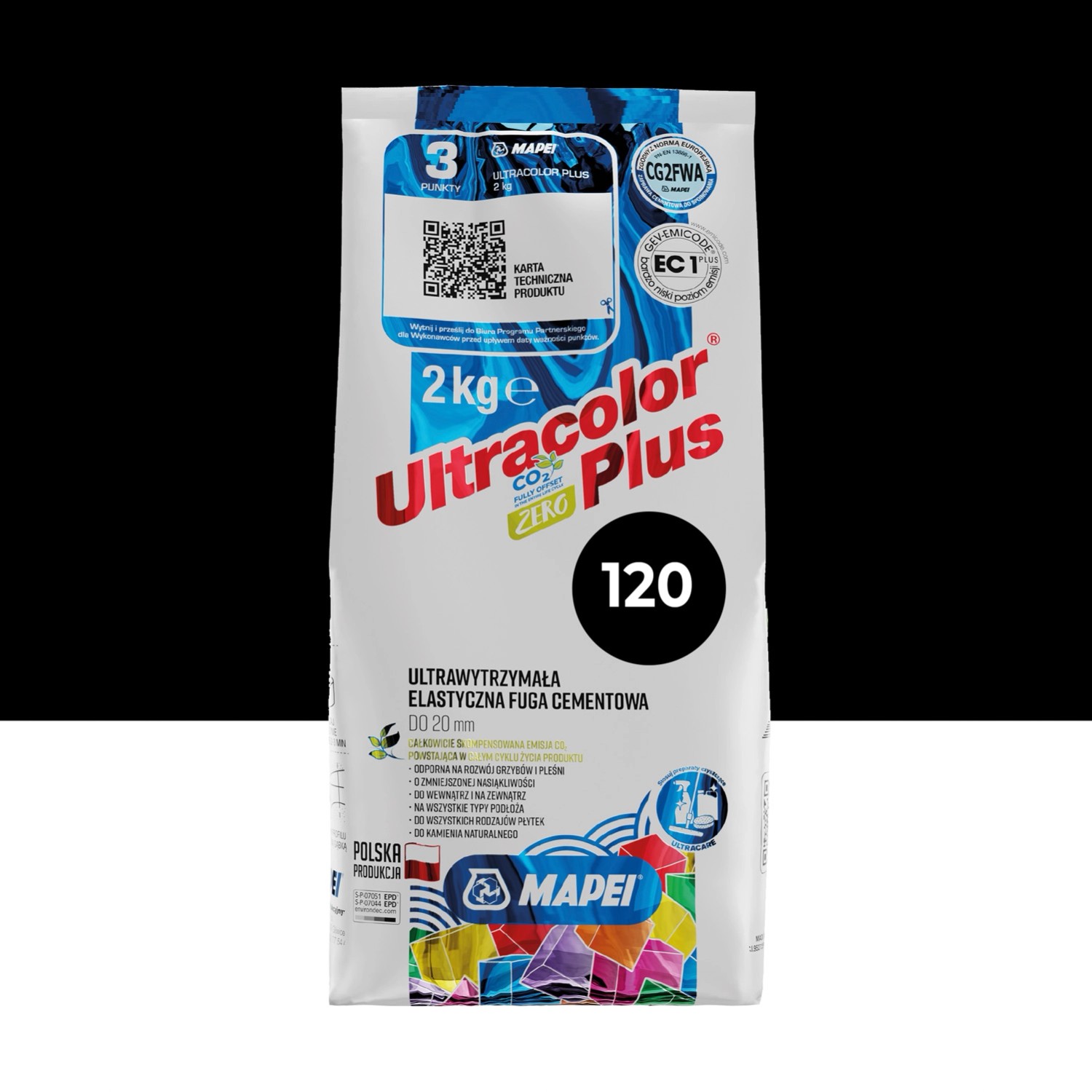 Mapei Fuga elastyczna UltraColor Plus 120 czarna 2kg