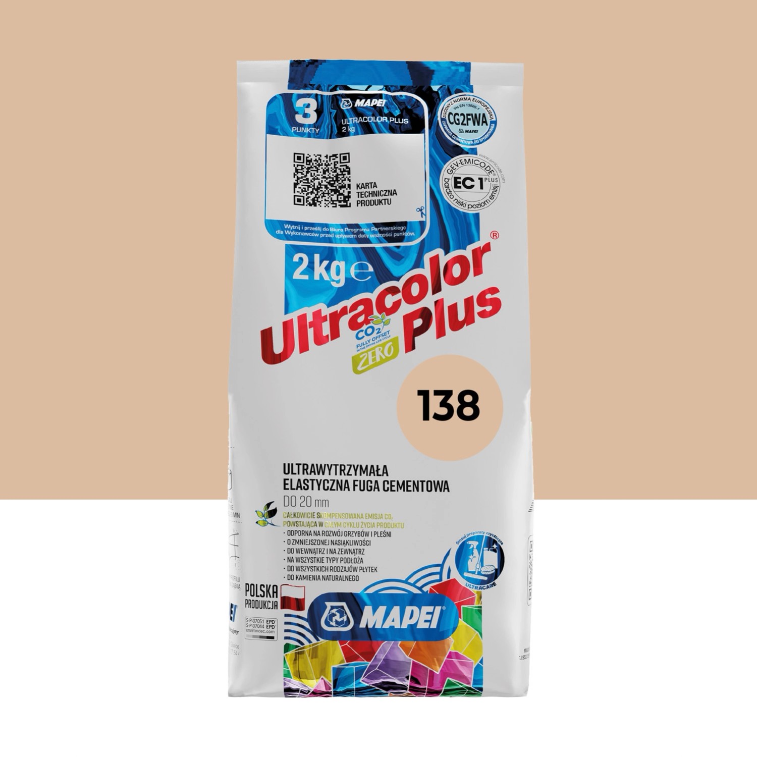Mapei Fuga elastyczna Ultra Color 138 migdałowy 2 kg