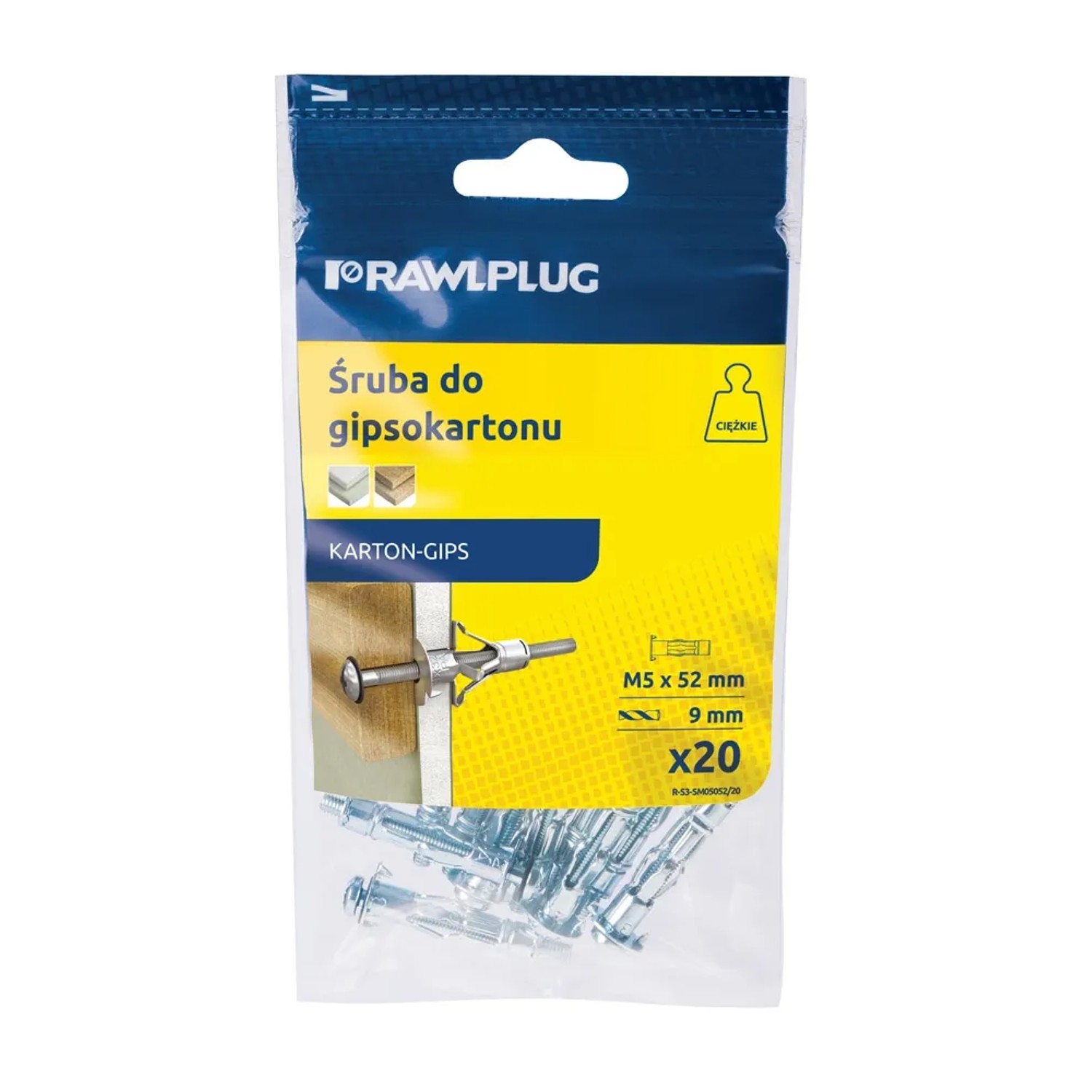 Rawlplug Kołek molly 5x52mm wkręt PH 20szt.