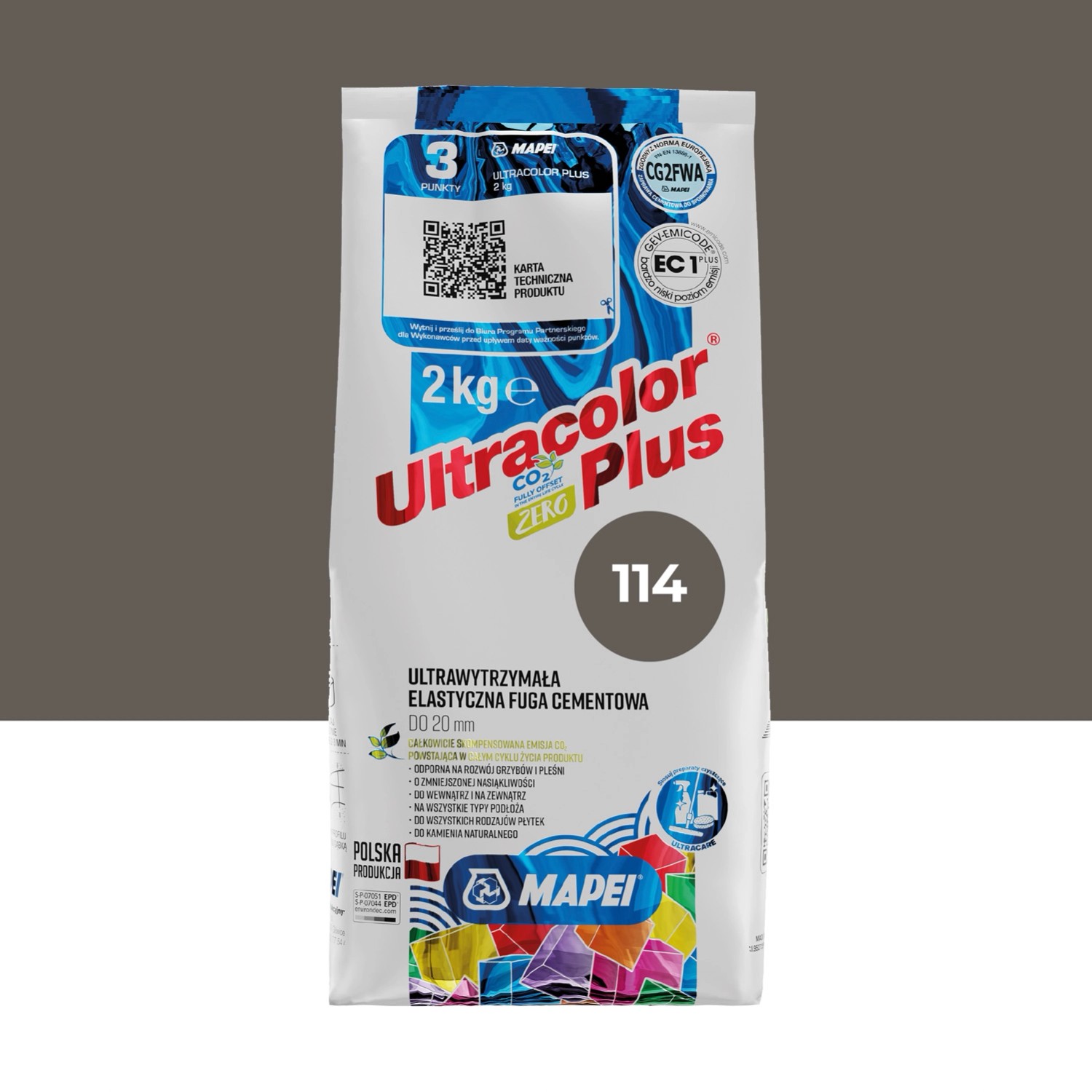 Mapei Fuga elastyczna UltraColor Plus 114 antracyt 2kg