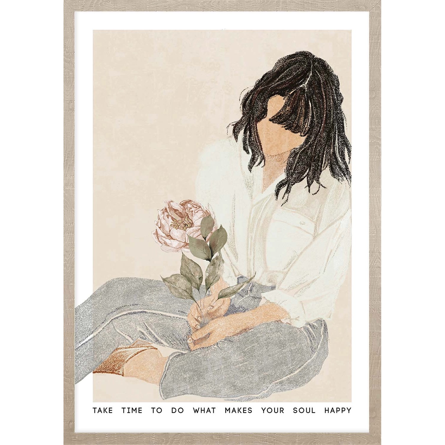 ARS LONGA Obraz PEONY GIRL 53 x 73 cm