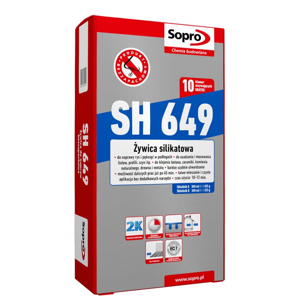 SOPRO SH649 ŻYWICA SILIKATOWA 600ML (KOMPLET) ZAMYKANIE RYS KLEJENIE