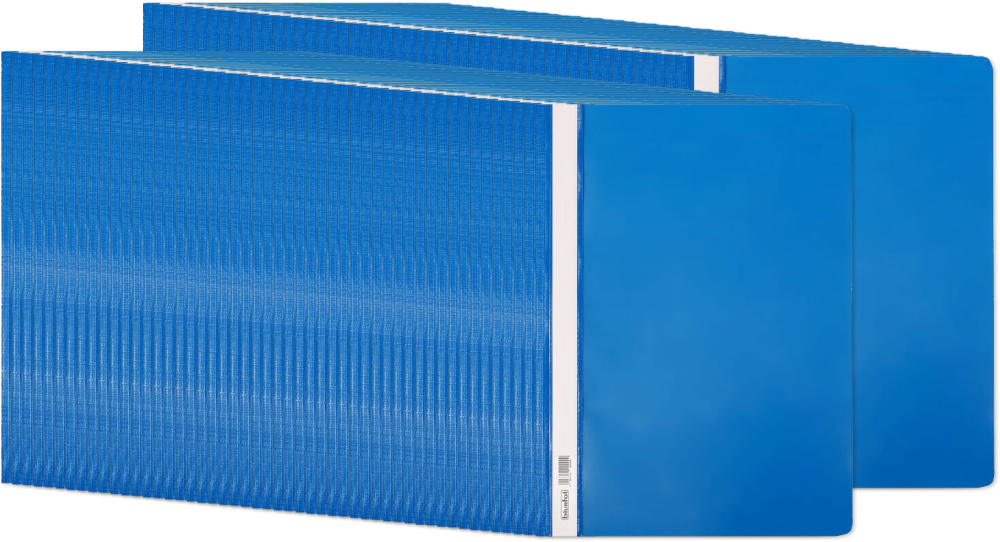 100x Skoroszyt plastikowy bez oczek Biurfol, twardy, A4, do 200 kartek, niebieski