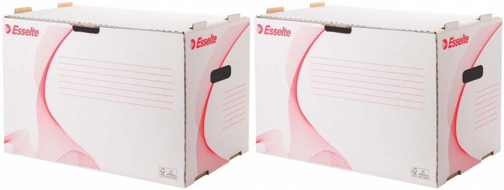 2x Pudło archiwizacyjne Esselte na segregatory, 6x80mm, A4, biały