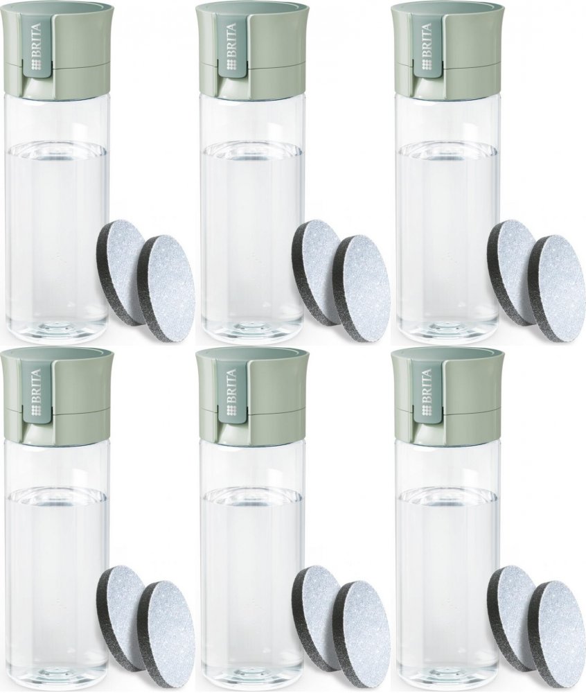 6x Butelka filtrująca Brita Vital, 0.6l, pastelowa zieleń