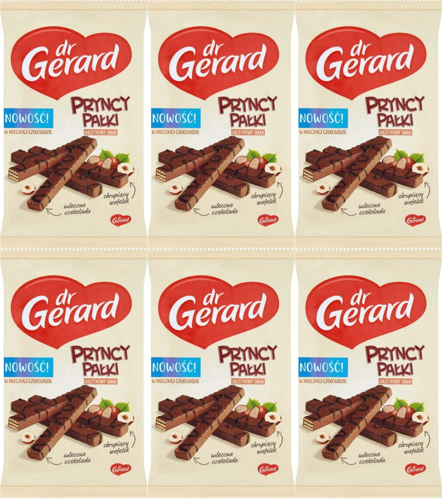 6x Wafle Dr Gerard Pryncypałki, orzechowy, 200g