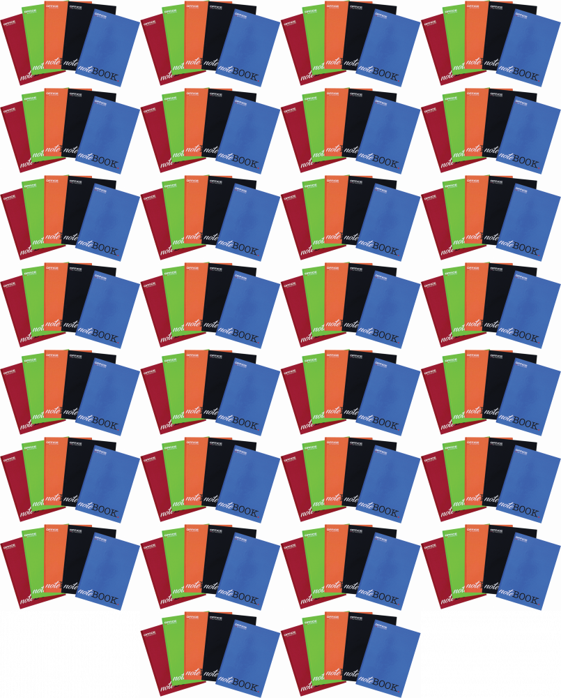 30x Brulion w kratkę Office Products, A4, twarda oprawa, 96 kartek, mix kolorów