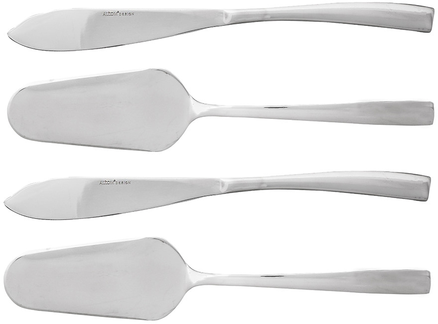 2x łopatka i nóż do tortu Altom Design Future, w pudełku flok, srebrny