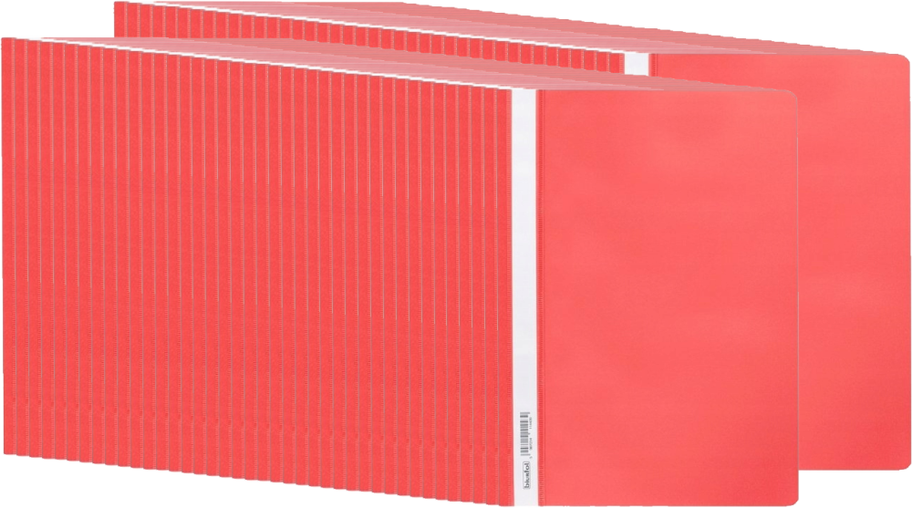80x Skoroszyt plastikowy bez oczek Biurfol, miękki, A4, czerwony