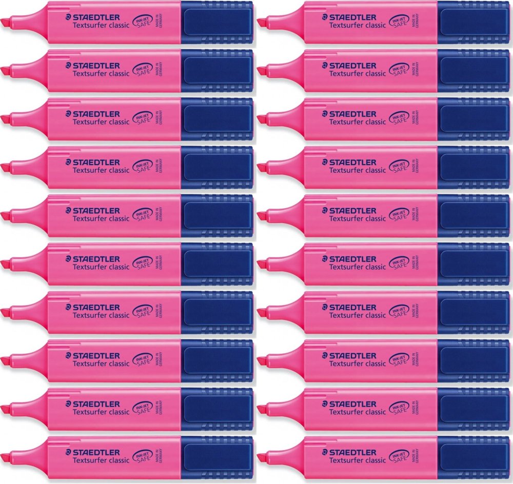20x Zakreślacz Staedler, ścięta, 5mm różowy