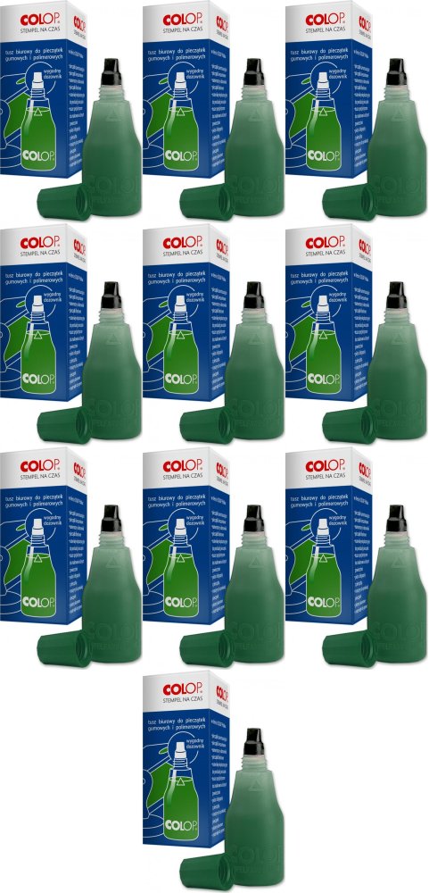 10x Tusz do stempli Colop, 25ml, zielony