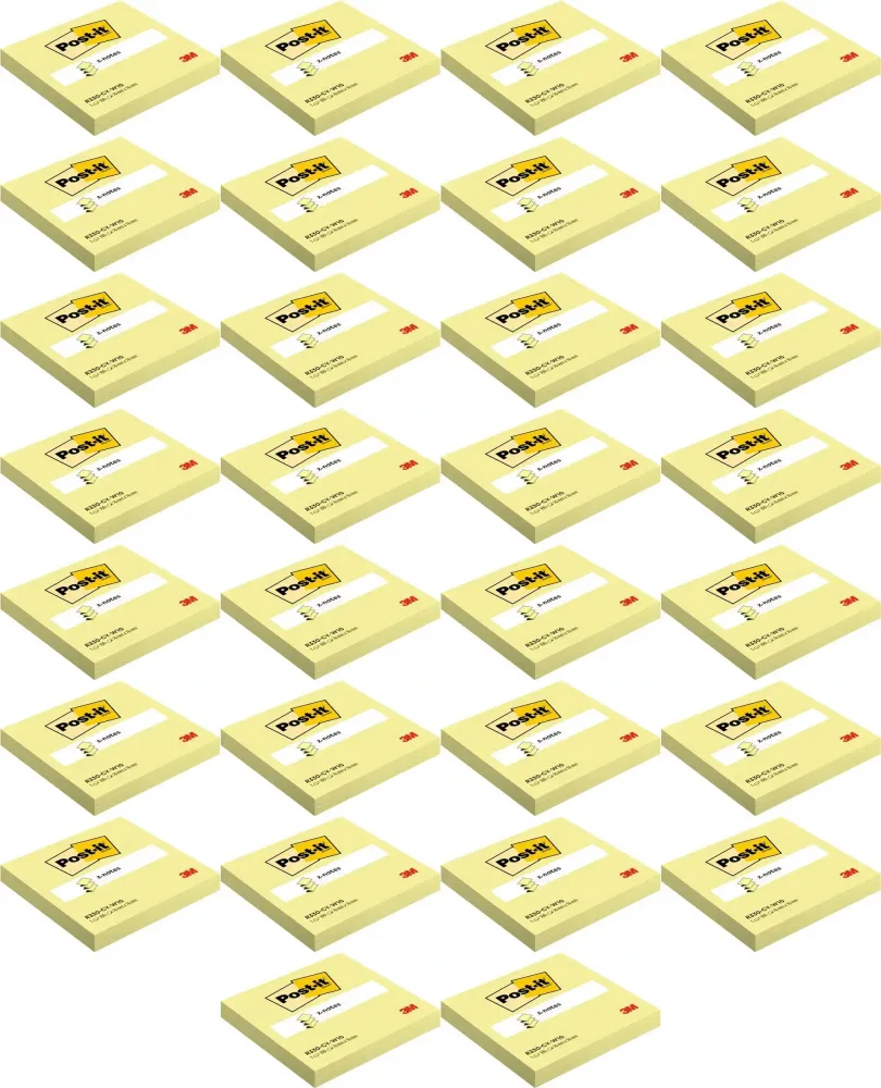 40x Karteczki samoprzylepne Post-it Z-Notes, 76x76mm,100 karteczek, kanarkowy żółty