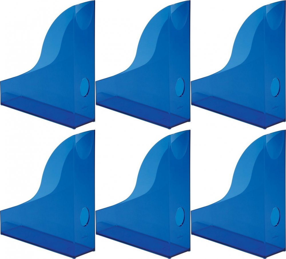 6x Organizer na dokumenty Durable Basic, A4, 73mm, do 730 kartek, przezroczysty ciemnoniebieski