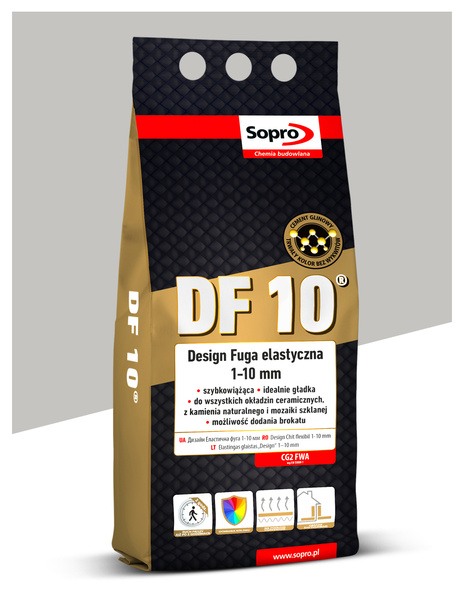 Fuga elastyczna DF10 1-10mm 72: Naturalny szary 2kg Sopro