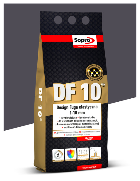 Fuga elastyczna DF10 1-10mm 66: Antracyt 2kg Sopro