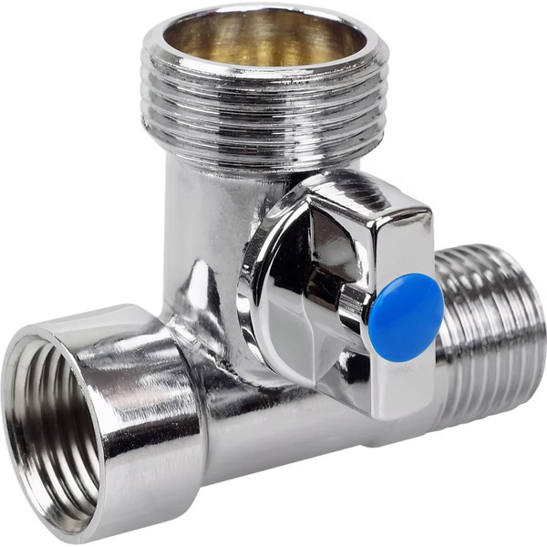 Zawór kulowy kątowy 1/2" x 1/2" x 3/4" Tycner