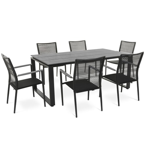 Gartenmöbel-Set PREZZA 6+1 - Grau