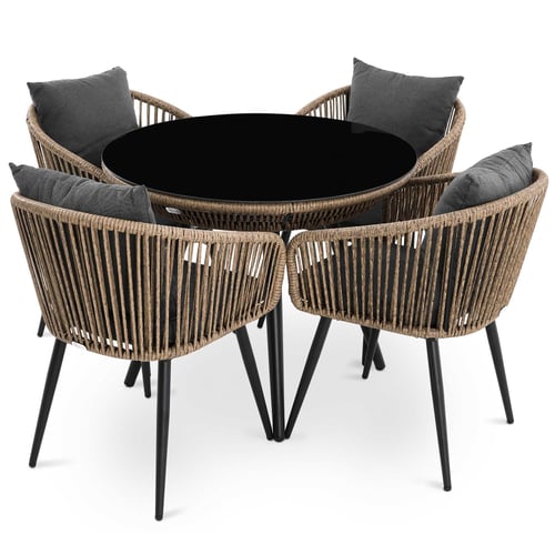 Gartenmöbel-Set RIETI 4+1 Braun/Grau