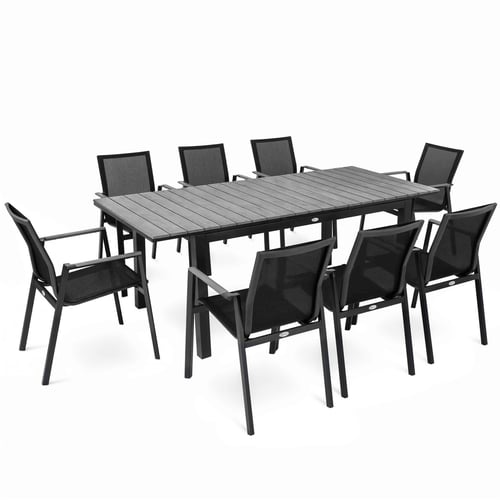 Gartenmöbel-Set MIRANNO 8+1 Grau