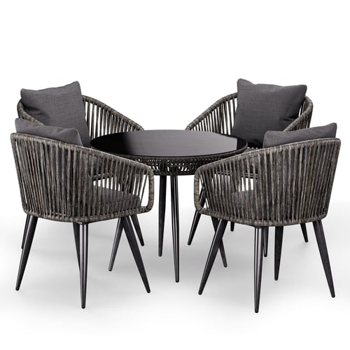 Gartenmöbel-Set RIETI 4+1 - grau