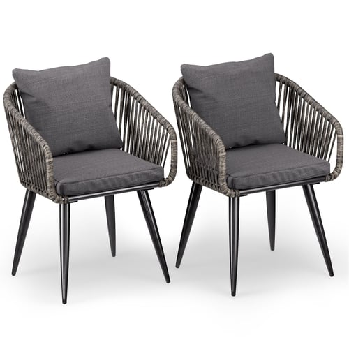 2er Set Gartenstühle NEMI - grau