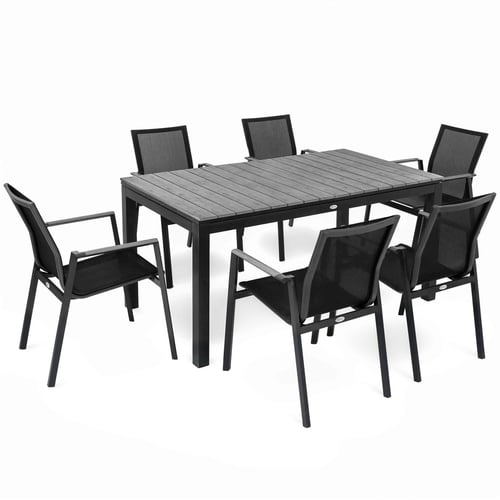 Gartenmöbel-Set MIRANNO 6+1 Grau