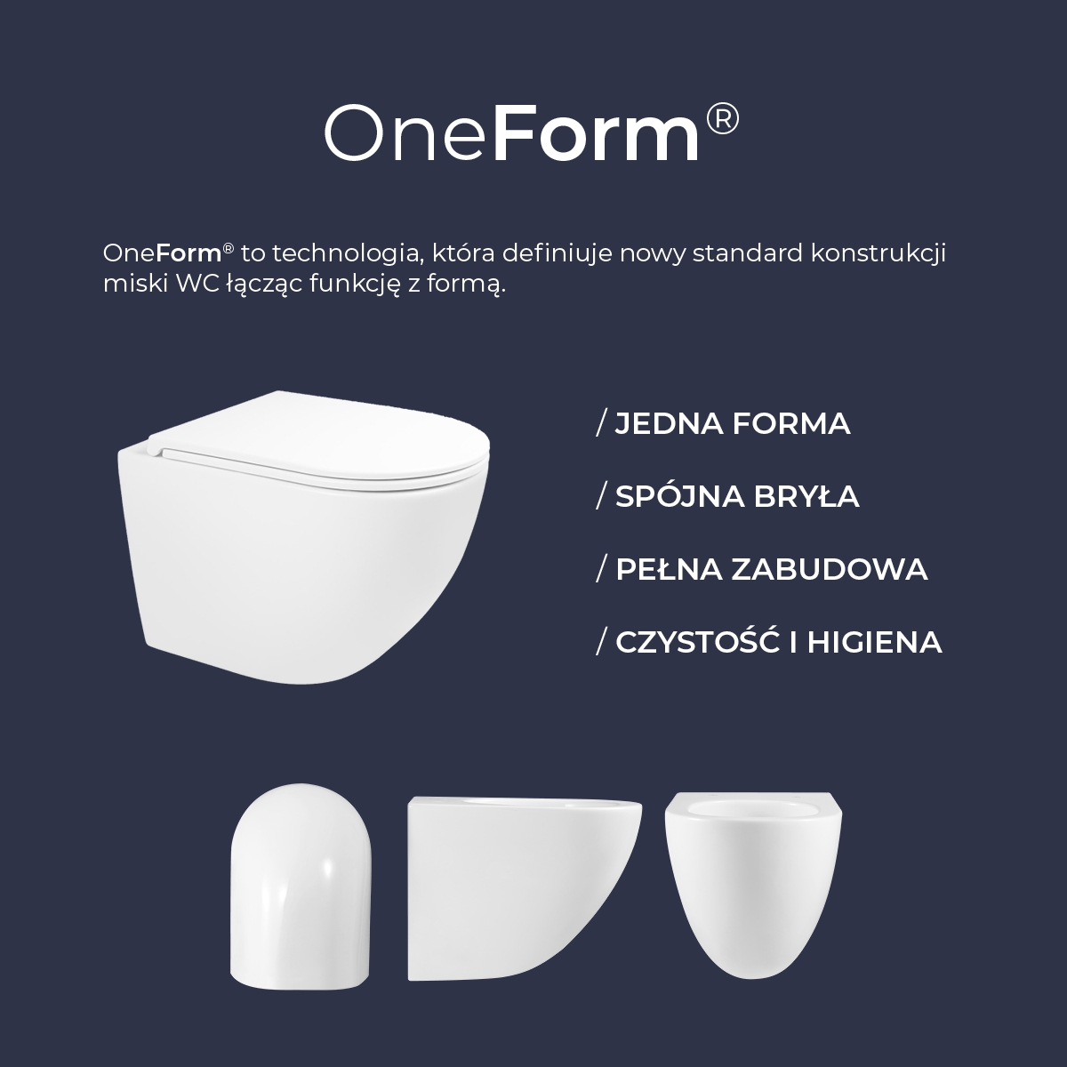 Oltens Hamnes OneForm Stille PureRim miska WC wisząca biały połysk 42052000 - Wysyłka w 24h
