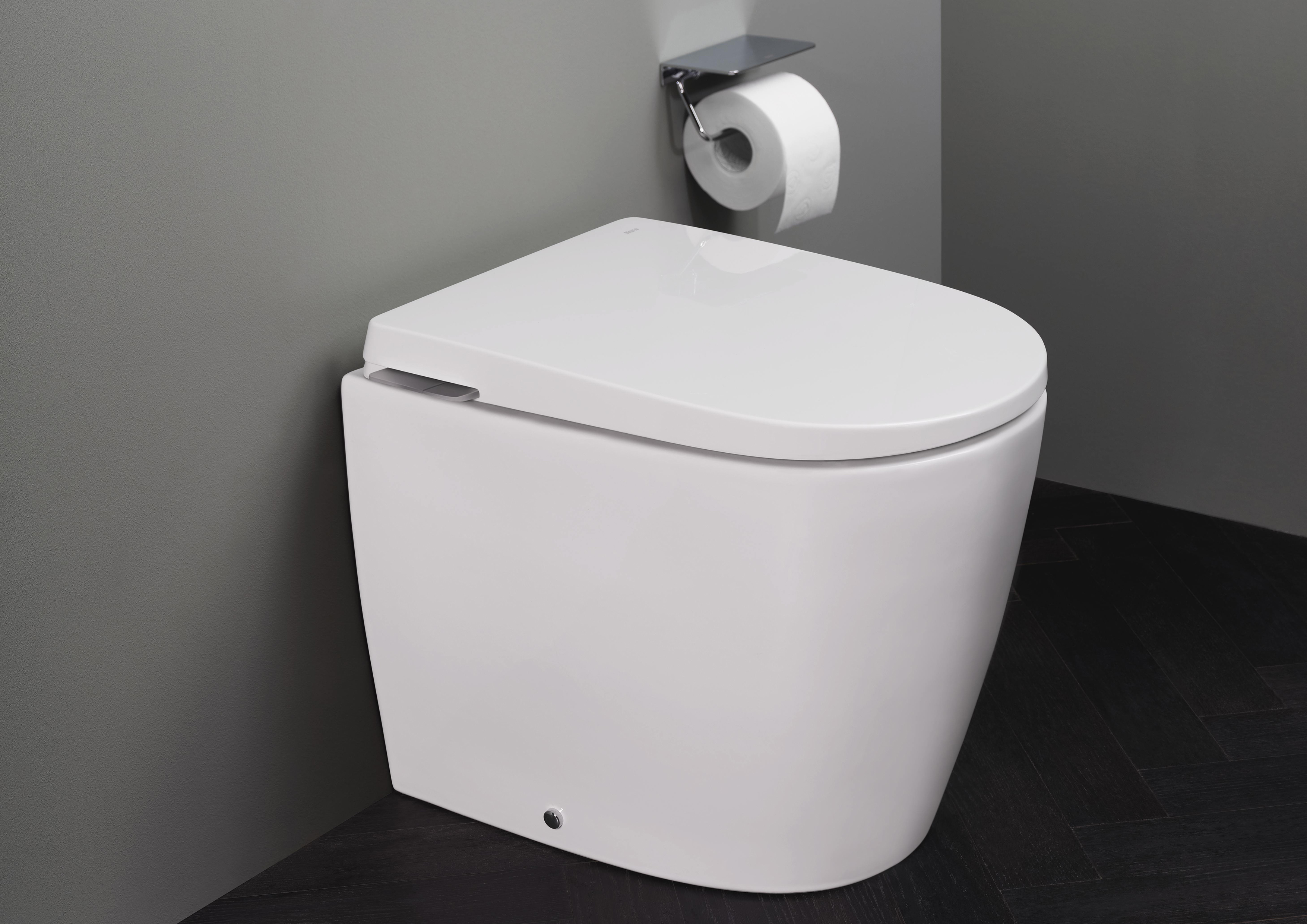 Roca Avant miska WC z deską wolnoopadającą stojąca bez kołnierza ze spłukiwaniem wirowym biały połysk A80336MS0W - Wysyłka w 24h
