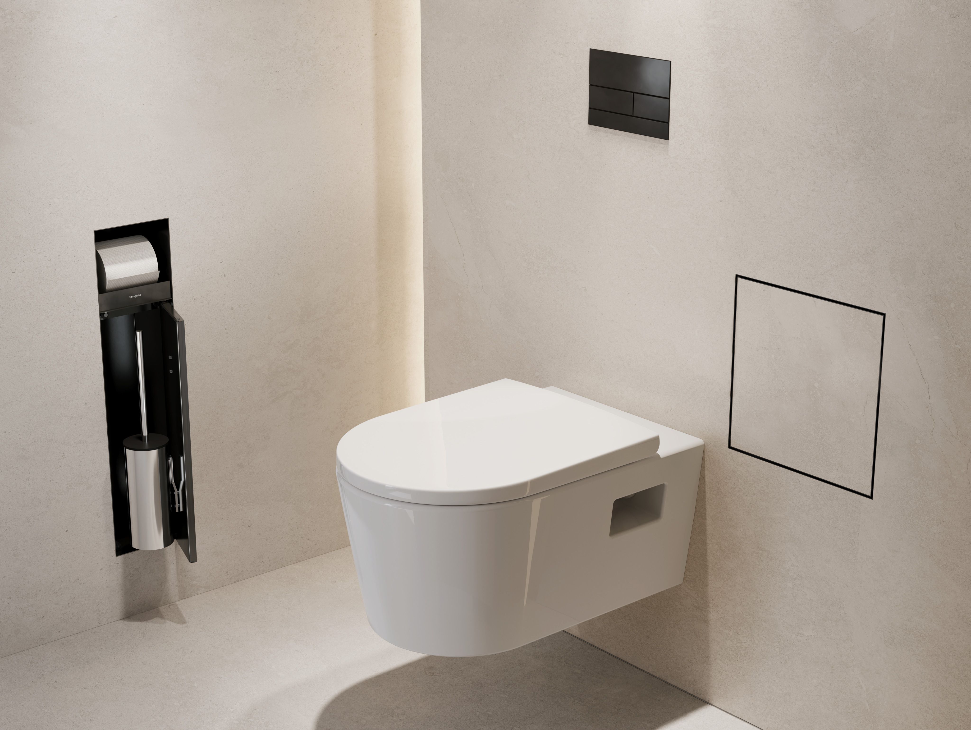 Hansgrohe XtraStoris Rock kosz na śmieci wnękowy 4 l czarny mat 56089670