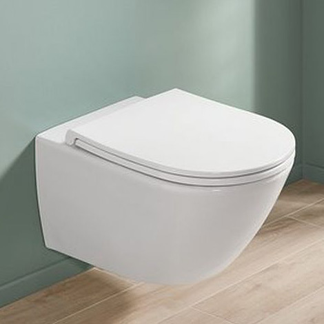 Villeroy & Boch Subway Universo TwistFlush Combi-Pack miska WC wisząca bez kołnierza CermicPlus z deską wolnoopadającą Weiss Alpin ... - Wysyłka w 24h