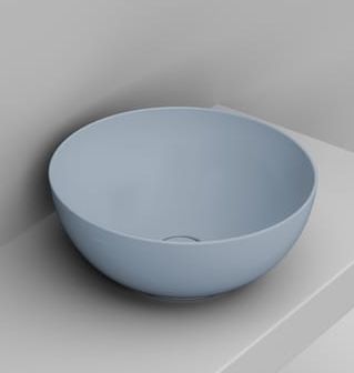 Ceramica Dolomite Noemi umywalka 44 cm okrągła nablatowa niebieska matowa D310671