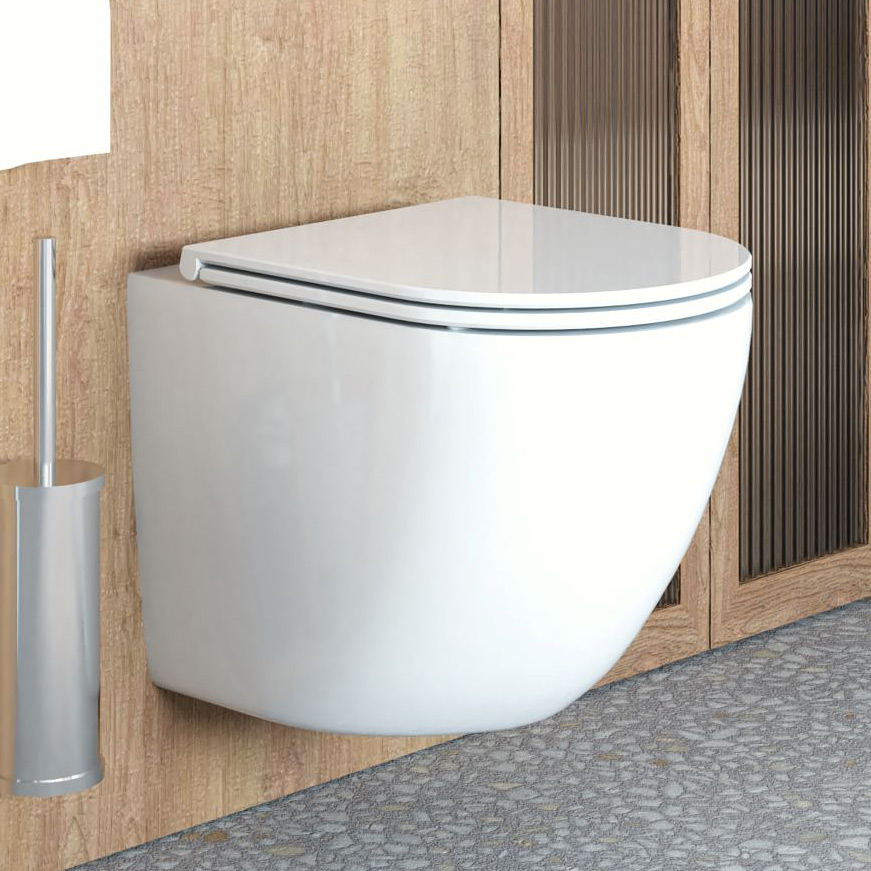 Oltens Hamnes Stille miska WC wisząca bez kołnierza spłukiwanie wirowe z powłoką SmartClean biały połysk 42521000 - Wysyłka w 24h