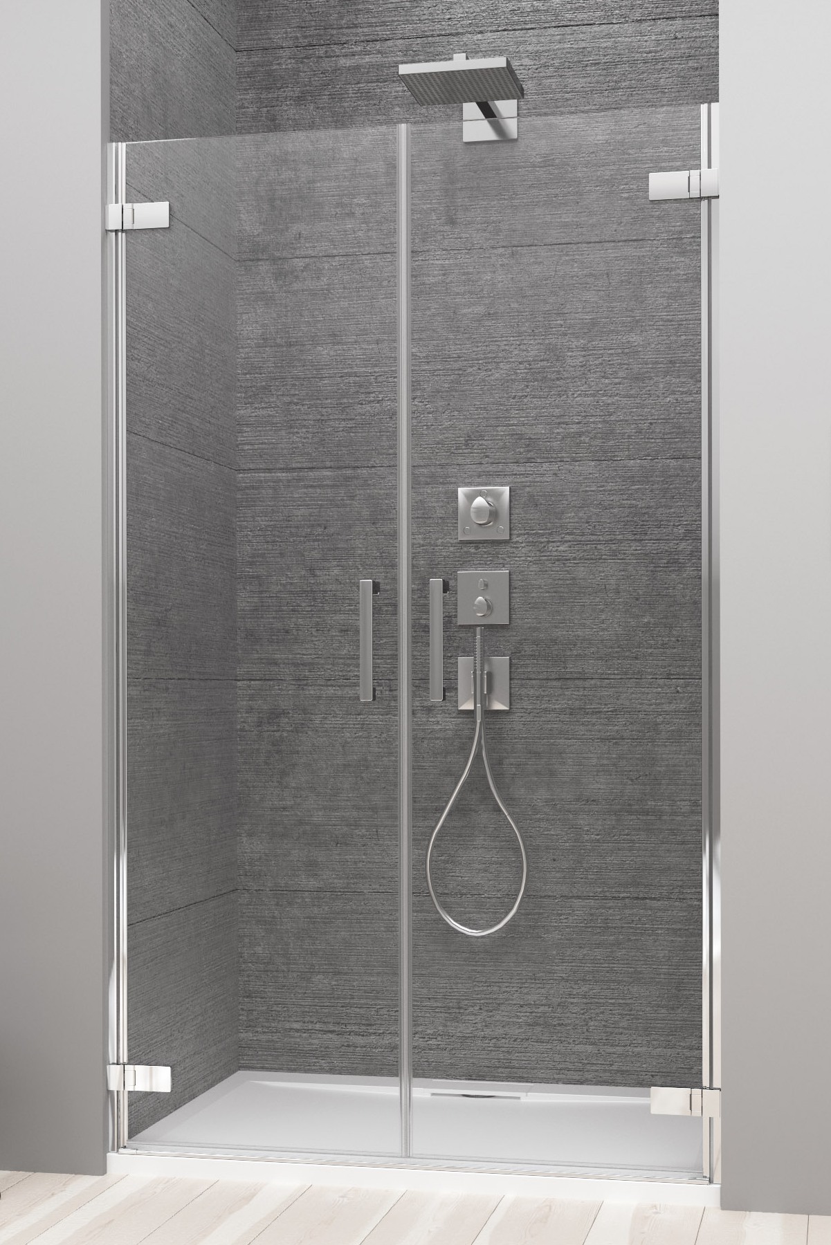 Radaway Arta DWD drzwi wnękowe 45 cm lewe chrom+/szkło przezroczyste 386031-03-01L