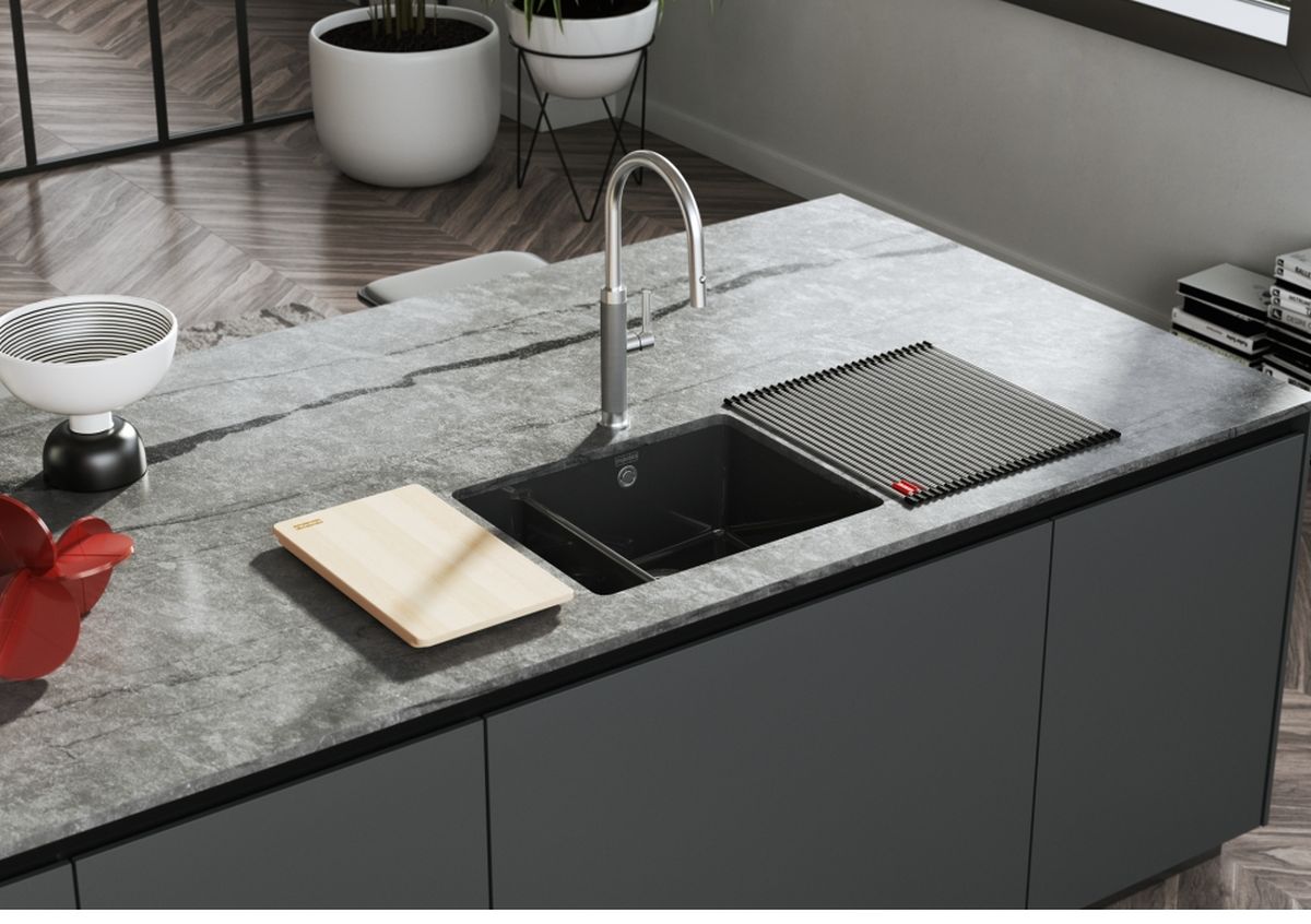 Franke KubusX zlewozmywak ceramiczny 49x40 cm onyx połysk 126.0738.300