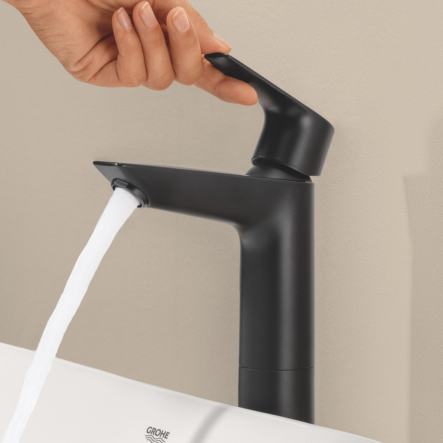 Grohe Start Edge bateria umywalkowa stojąca wysoka czarna 237772431 - Wysyłka w 24h