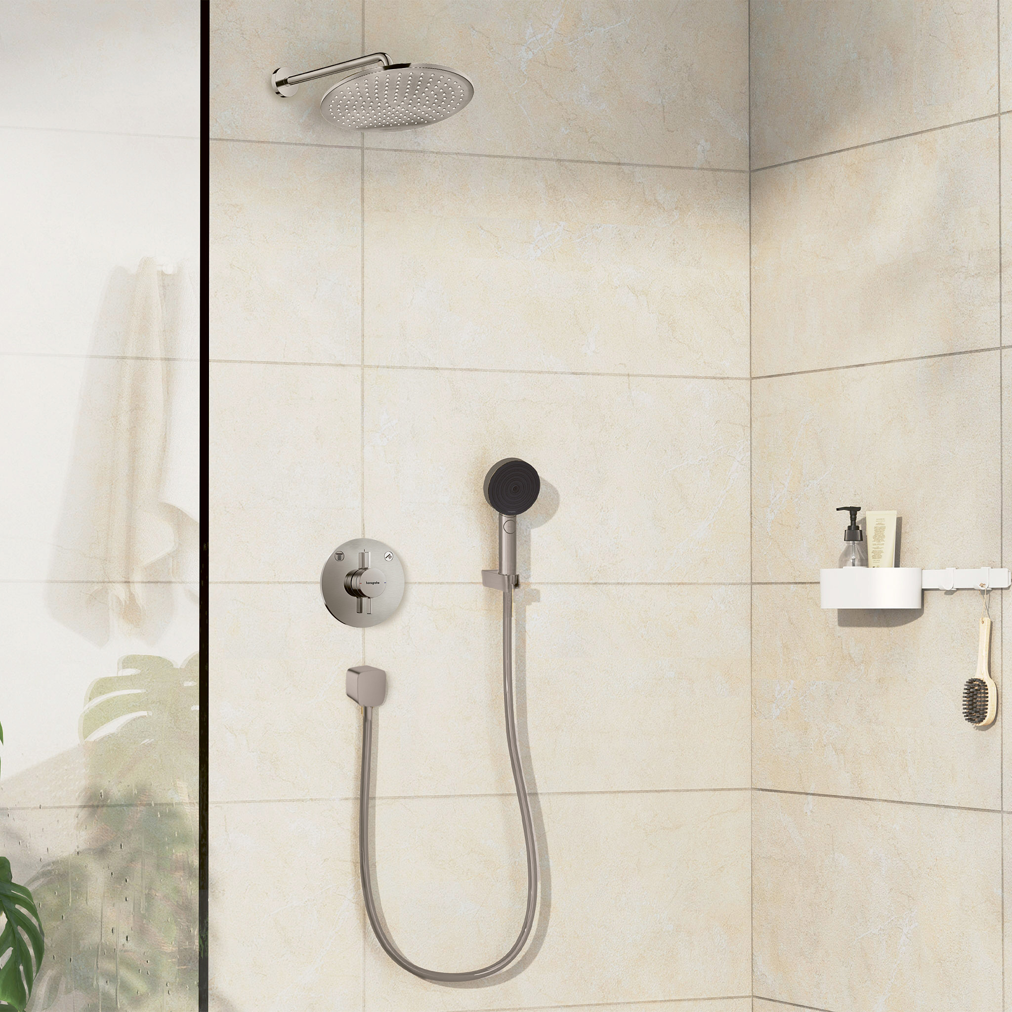 Hansgrohe Crometta DuoTurn zestaw prysznicowy podtynkowy z deszczownicą nikiel szczotkowany 88003994 - Wysyłka w 24h