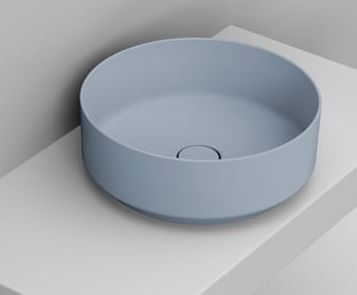 Ceramica Dolomite Noemi umywalka 44x44 cm okrągła nablatowa niebieska matowa D310571